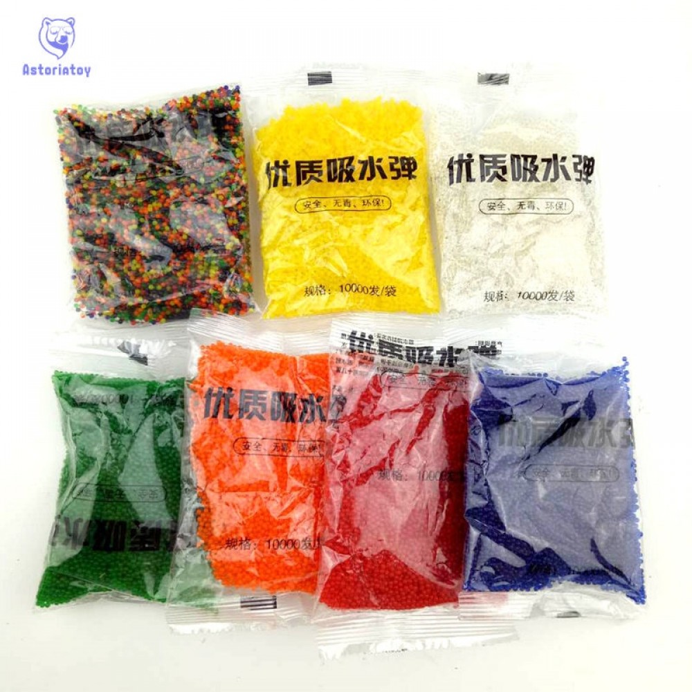 10000pcs/packet 9-13mm colored orbeez soft crystal water paintball gun bullet grow water beads grow balls water gun toys