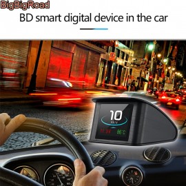 BigBigRoad Car Hud OBD II EUOBD Computer Speed Windscreen Projector Head Up Display For Citroen C3 C5 C6 Elysee C4 C4L Berling