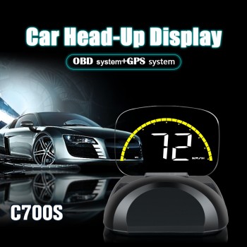 VJOYCAR C700s Dual System OBD Car HUD Head Up Display OBD2 GPS Speedometer On-Board Computer Dash Mirror Digital Projection