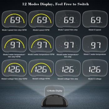VJOYCAR C700s Dual System OBD Car HUD Head Up Display OBD2 GPS Speedometer On-Board Computer Dash Mirror Digital Projection
