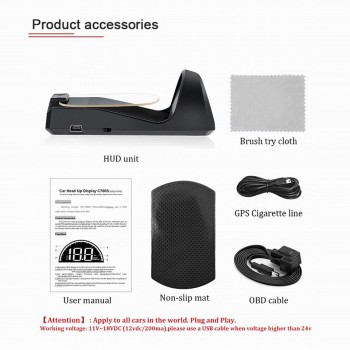 VJOYCAR C700s Dual System OBD Car HUD Head Up Display OBD2 GPS Speedometer On-Board Computer Dash Mirror Digital Projection
