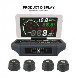 3 in 1 Car HUD Head Up Display TPMS Tire Pressure Sensor Monitoring Film OBD 2 II Code Readers KMH/MPH Auto Obd2 Diagnostic Tool