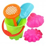 5 Pcs 7cm Mini Bucket Rakes Fishing Net Spraying Sand Playing Tools Kids Beach Play Water Toys for Children Outdoor Funny Games