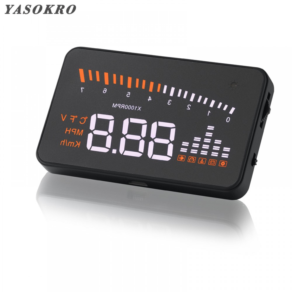 YASOKRO Universal X5 HUD Head Up Display Car GPS Car Styling OBD2 Digital speedometer Over-speed Alarm Windshield Projector