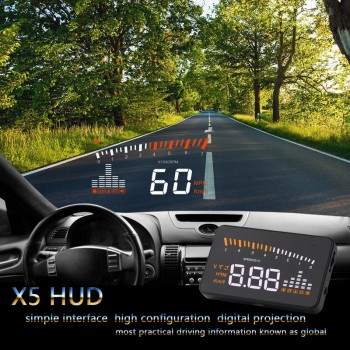 YASOKRO Universal X5 HUD Head Up Display Car GPS Car Styling OBD2 Digital speedometer Over-speed Alarm Windshield Projector