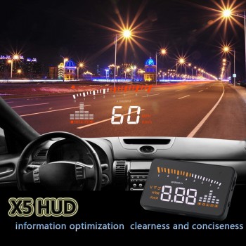 YASOKRO Universal X5 HUD Head Up Display Car GPS Car Styling OBD2 Digital speedometer Over-speed Alarm Windshield Projector