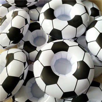 22cm World Cup Inflatable Football Beer Drink Holder Can Holder Float Pool Water Fun Toy Boia De Piscinas  PVC