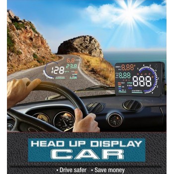 Car speed projector on Windshield OBD2 digital car speedometer Auto HUD Head Up Display Overspeed Alarm Safe Driving Accessories