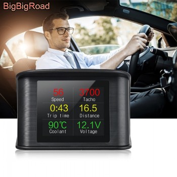 BigBigRoad For Peugeot 206 207 407 408 301 508 2008 307 308 3008 4008 5008 Car Hud OBDII 2 Windscreen Projector Head Up Display