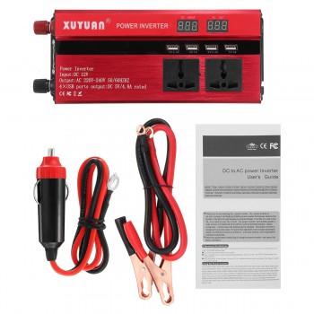 Inverter 12V 220V 4000W Peak Car Power Inverter Voltage Transformer Converter 12 220 Charger Solar Inversor 12V 220V LCD Display