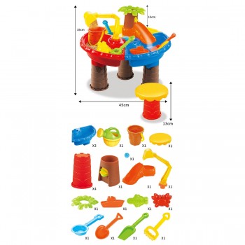 22Pcs/set Kids Plastic Sand Pit Set Beach Sand Table Water Play Toy 9826 - Color Random