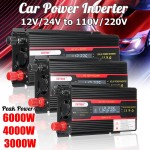 Car Inverter 12V 220V 3000W 4000W 6000W P eak Power Inverter Voltage Convertor Transformer 12V 220V Inversor + LCD Display