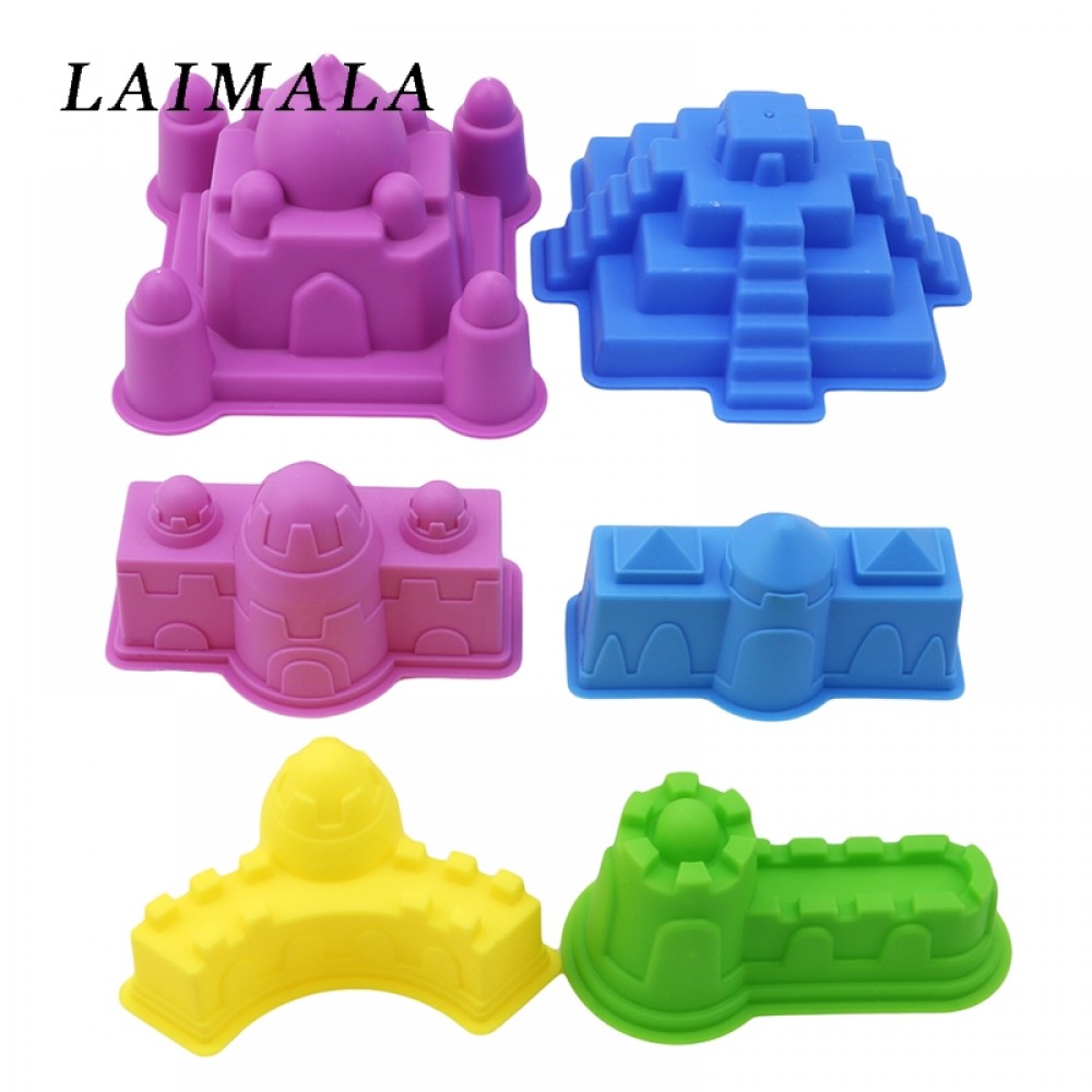 7 Pcs/set Creative Castle Sand Clay Mold Building Pyramid Sandcastle Beach Sand Toy Bath Interactive Funny Game Educational Toys