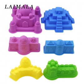 7 Pcs/set Creative Castle Sand Clay Mold Building Pyramid Sandcastle Beach Sand Toy Bath Interactive Funny Game Educational Toys