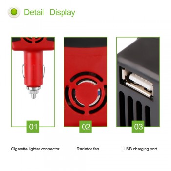 Onever Inverter 150W DC 12V to AC 220V Auto Power Inverter Car Voltage Converter Adapter Adaptor with USB Car Charger