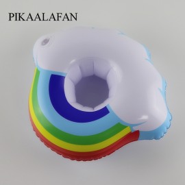 PIKAALAFAN Swimming Pool Party Floating Inflatable Cup Seat Inflatable Cloud Cup Holder PVC Security Inflatable Water Coaster