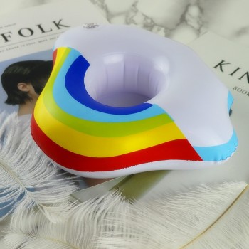 PIKAALAFAN Swimming Pool Party Floating Inflatable Cup Seat Inflatable Cloud Cup Holder PVC Security Inflatable Water Coaster
