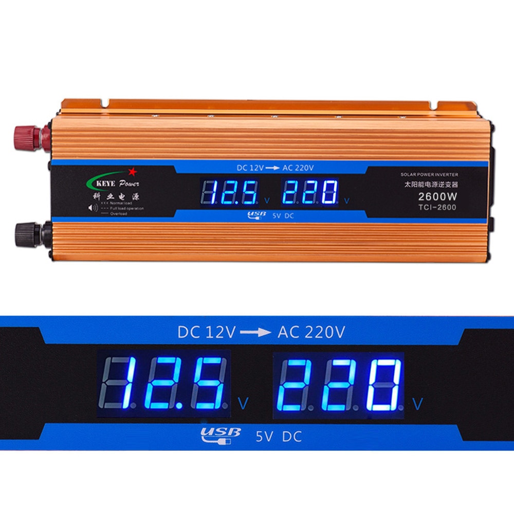 Car inverter 2600 W DC 12 V to AC 220 V Power Inverter Charger Converter Sturdy and Durable Vehicle Power Supply Switch CY901-CN
