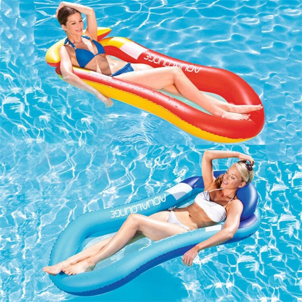 Inflatable Floating Row Swimming Leisure Adult Floating Lounger Beach Bathing Swim Air Pads Inflatable Bed Water Hammock Float