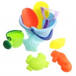 9 Pieces Kids Beach Sand Toy Set with Shovels, Rake, Bucket and Animal Molds, Sandbox Childrens Gift