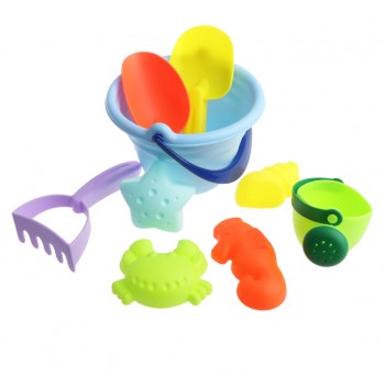 9 Pieces Kids Beach Sand Toy Set with Shovels, Rake, Bucket and Animal Molds, Sandbox Childrens Gift