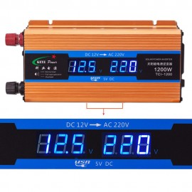 1200W Car inverter 12 V 220 V Voltage Converter 12v to 220v Car Charger Volts display CY892