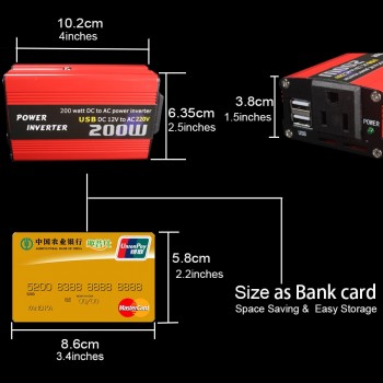 Car 200W Power Inverter 12v 220v Converter DC 12V to AC 220V 110V Portable Auto Modified Sine Wave USB Charger 12 220 180W 150W