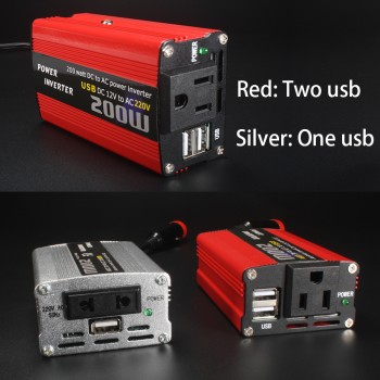 Car 200W Power Inverter 12v 220v Converter DC 12V to AC 220V 110V Portable Auto Modified Sine Wave USB Charger 12 220 180W 150W