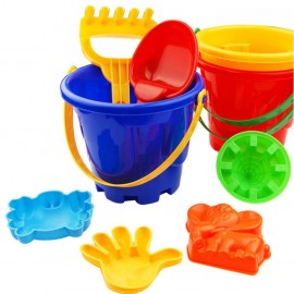 7Pcs Random Color Summer Sand Sandbeach Kids Plastic Beach Toys Castle Bucket Spade Shovel Rake Water Tools Sets JE04