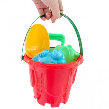 7Pcs Random Color Summer Sand Sandbeach Kids Plastic Beach Toys Castle Bucket Spade Shovel Rake Water Tools Sets JE04