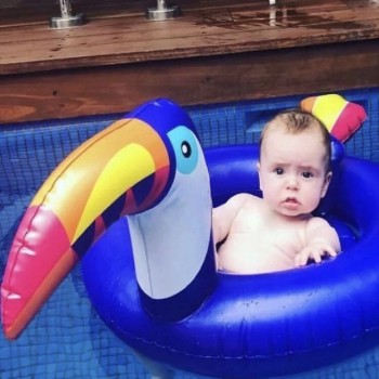 Flamingo/Unicorn/Swan/Toucan Baby Ride-on Swimming Ring Inflatable Pool Float For Kids Water Safety Seat Lounger boia Piscina