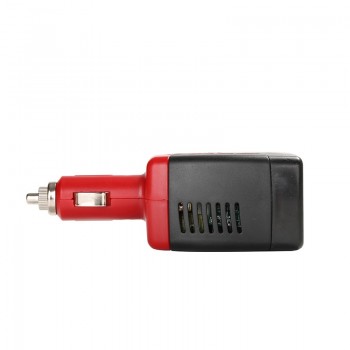 75W 12V DC to 220V AC Cigarette Lighter Power Supply Car Power Inverter Adapter with 2.1A USB Charger Port Audio Transformer