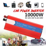 10000W Car Power Inverter 12/24V To AC 220/110V USB Modified Sine Wave Converter Sturdy Durable Red Universal Intelligent