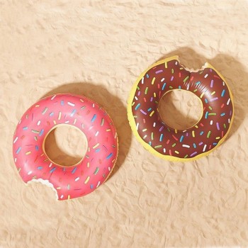 swimming pool inflatable Circle kids inflatable raft summer toys the water baby lifebuoy Sweet Dessert Doughnut gift pump