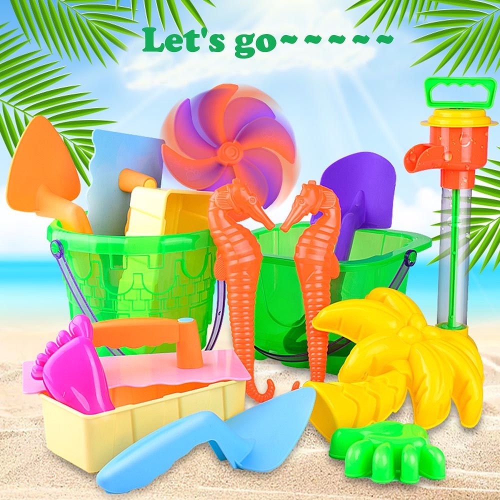 Funny Beach Sand Toy Set Models Molds Bucket Shovels Rake Garden Beach Bucket Beach Shovel Toys For Kidsamp;Children