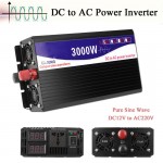 3000W Car Vehicle Power Inverter 12V DC To 220V AC Pure Sine Wave Converter Auto Transmitter Transformer Power Supply Inverter
