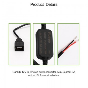 15W Dual Voltage USB Adapter Converter Inverter Double USB Converter 3A 12 V to 5 V  Step Down Module Car Accessories