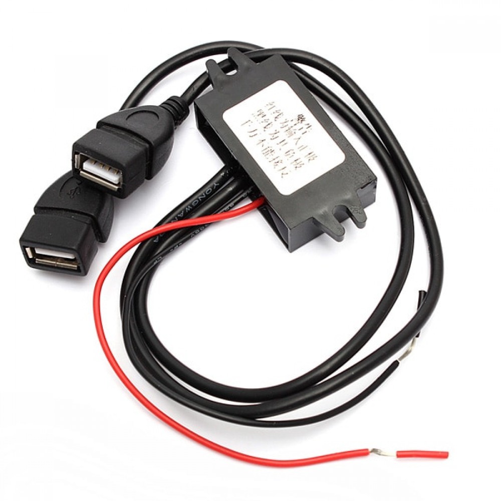 2V To 5V 3A 15W Dual Double 2 USB DC-DC Car Converter Module 1Power Adapter used for LED Car Display GPS Over Voltage Protection