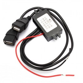 2V To 5V 3A 15W Dual Double 2 USB DC-DC Car Converter Module 1Power Adapter used for LED Car Display GPS Over Voltage Protection