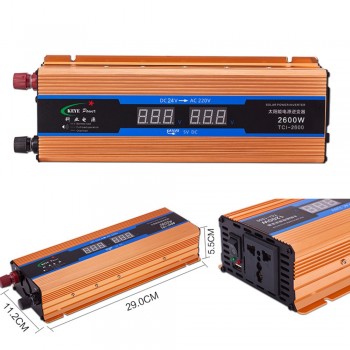 New Car Inverter 24V 2600W Power Suppl Converter DC 24V to AC 220V Automobiles Voltage inversor Car USB Charger CY925-CN