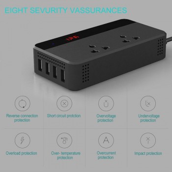 Car Inverters 200W Car Auto Power Inverter DC 12V to AC 220V with 4 USB Ports+ 2 220V Sockets Charger Splitter Car Accessories