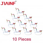 JIAINF Party Supplies Mini Unicorn Inflatable Cup Party Beverage Boats Phone Stand Holder Pool Toys Holder Drink Floating 10 pcs