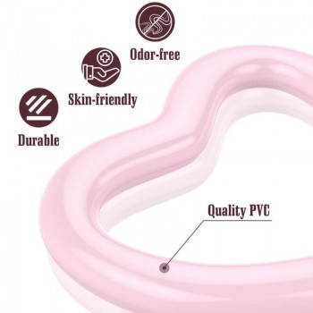 Heart Shape Swimming Float Inflating Raft Pool Floats Raft Beach Swimming Ring Outdoor Fun Floating Toys Air Mattress Life Buoy