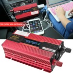 600/1000/1500/2000W LED Display DC 12V To AC 220V Car Power Inverter Charge USB with Fan