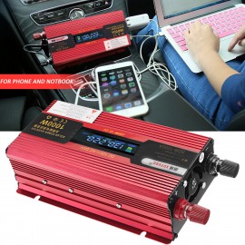 600/1000/1500/2000W LED Display DC 12V To AC 220V Car Power Inverter Charge USB with Fan