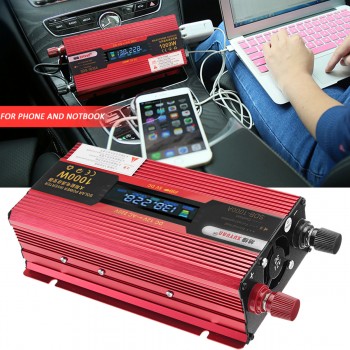 600/1000/1500/2000W LED Display DC 12V To AC 220V Car Power Inverter Charge USB with Fan