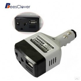 BEESCLOVER Car Power Converter Inverter 12V/24V for 220V Adapter Charger Car Cigarette Lighter Socket Power+USB Converter r35