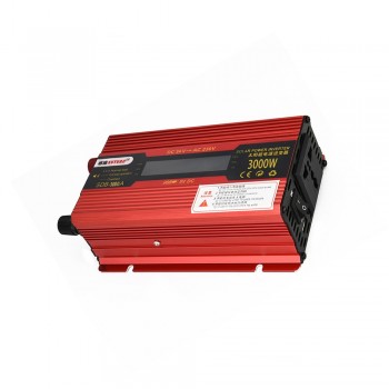 4 USB Interfaces 3000/4000W DC12/24V to AC110/220V  LED Digital Display Solar Car Power Inverter Converter