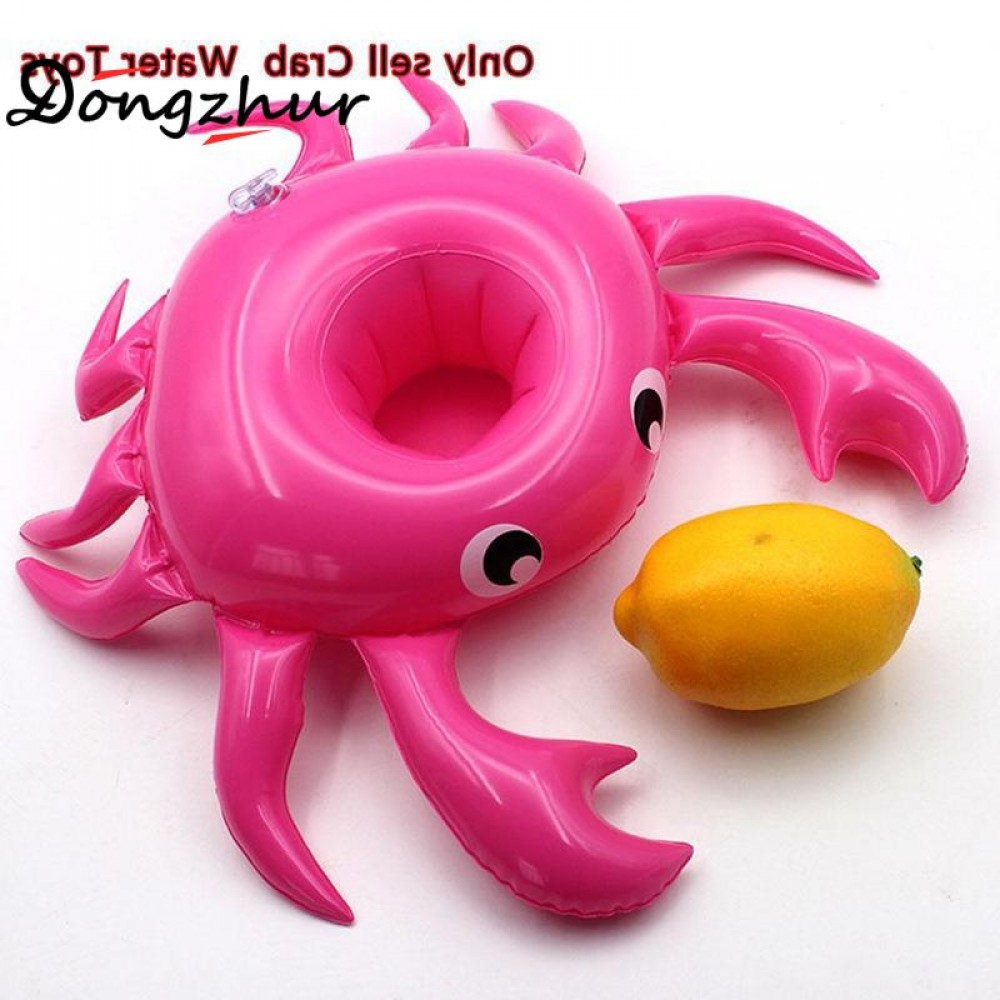 New Lovely Economic Convenient Drink Holder Cup Mats Inflatable Cup Holder Crab Rose Red Floating Summer Hawaii Toy AWE6818