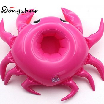 New Lovely Economic Convenient Drink Holder Cup Mats Inflatable Cup Holder Crab Rose Red Floating Summer Hawaii Toy AWE6818